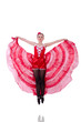 Girl in red dress dancing dance