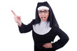 Funny nun isolated on the white