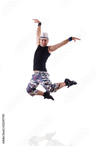 Photo: Dancer isolated on the white background Dancer isolated on the white background
