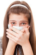Teenager girl in surgical mask