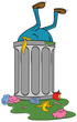 entering trash bin