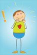 Vektor: rough stick figure - admiring rough stick figure - admiring