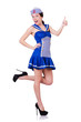 Airhostess isolated on the white background