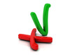 Illustration: 3d Check and cross mark 3d Check and cross mark