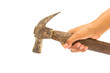 hand holding old hammer