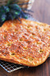 Focaccia from bran with lavender, rosemary and sea salt