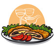 Vector: cordon bleu dish cordon bleu dish