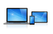 Laptop, mobile phone and digital tablet pc