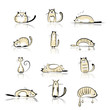 Funny cats collection for your design
