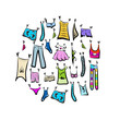 Sketch of clothes collection for your design