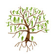 Vektor: Family tree, relatives, people silhouettes Family tree, relatives, people silhouettes