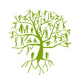 Vektor: Family tree, relatives, people silhouettes Family tree, relatives, people silhouettes