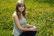 young girl on the grass