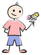 Boy with flowers