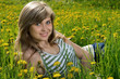 young girl on the grass