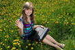 young girl on the grass