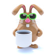 Illustration: Chocolate bunny slurps a mug of tea Chocolate bunny slurps a mug of tea