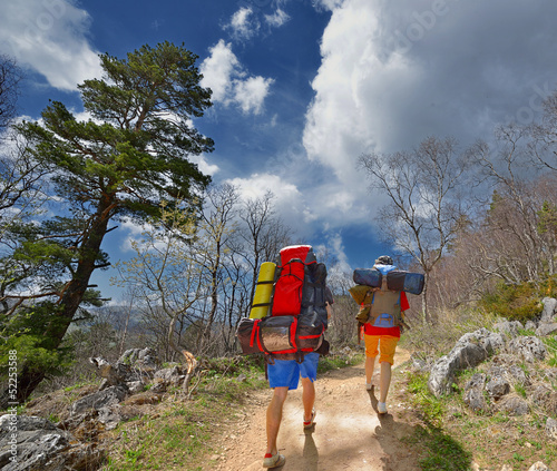Photo: backpackers in mountains backpackers in mountains