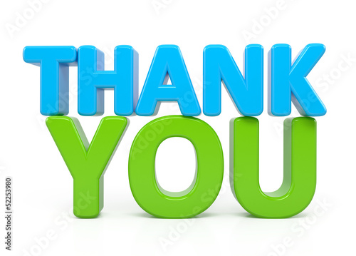 Illustration: Thank You word over white Thank You word over white