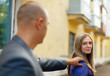  man stops a woman on street