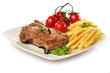 Filete y patatas fritas.