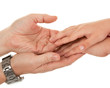 Adults and children's hands