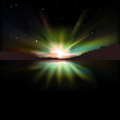 Vector: abstract background with sunrise and mountains abstract background with sunrise and mountains