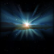 abstract background with sunrise and mountains