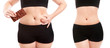 Woman's body before and after a diet