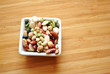 Different Dried Beans in a White Square Bowl