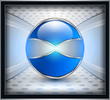 Vector: Abstract background, 3D blue sphere on grey Abstract background, 3D blue sphere on grey