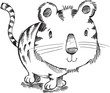 Tiger Kitten Cat Sketch Doodle Illustration Art