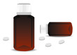 Vector: Medical bottle and pills Medical bottle and pills