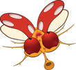 Ladybird with red eyes Cartoon