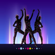 Go-Go night party vector background