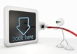 book here icon with futuristic 3d character