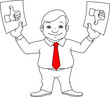 businessman, choice, like and dislike