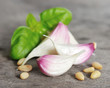 Garlic and fresh basil