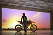 A girl and a motorcycle