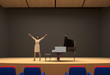 Illustration: The girl on the stage. The girl on the stage.