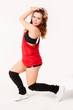 Photo: young happy woman doing fitness exercise young happy woman doing fitness exercise