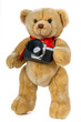 Toy bear with a camera
