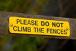 Photo: climbing fences sign climbing fences sign