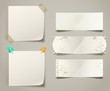 retro banners and paper notes
