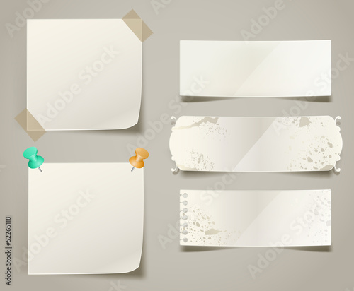 Vector: retro banners and paper notes retro banners and paper notes