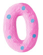 Illustration: Pink number zero Pink number zero