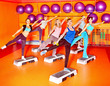 Foto: Women in aerobics class. Women in aerobics class.