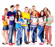 Foto: Group student with notebook. Group student with notebook.
