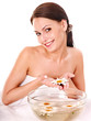 Facial massage in spa.