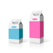 Colorful Milk box packaging, vector illustration